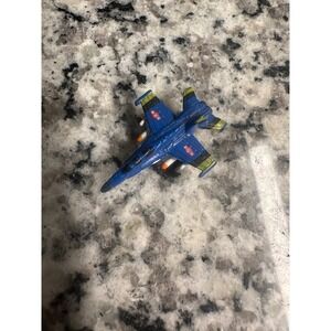 Micro Machines Jet Fighter Plane Blue Yellow Orange Wings Military Toy